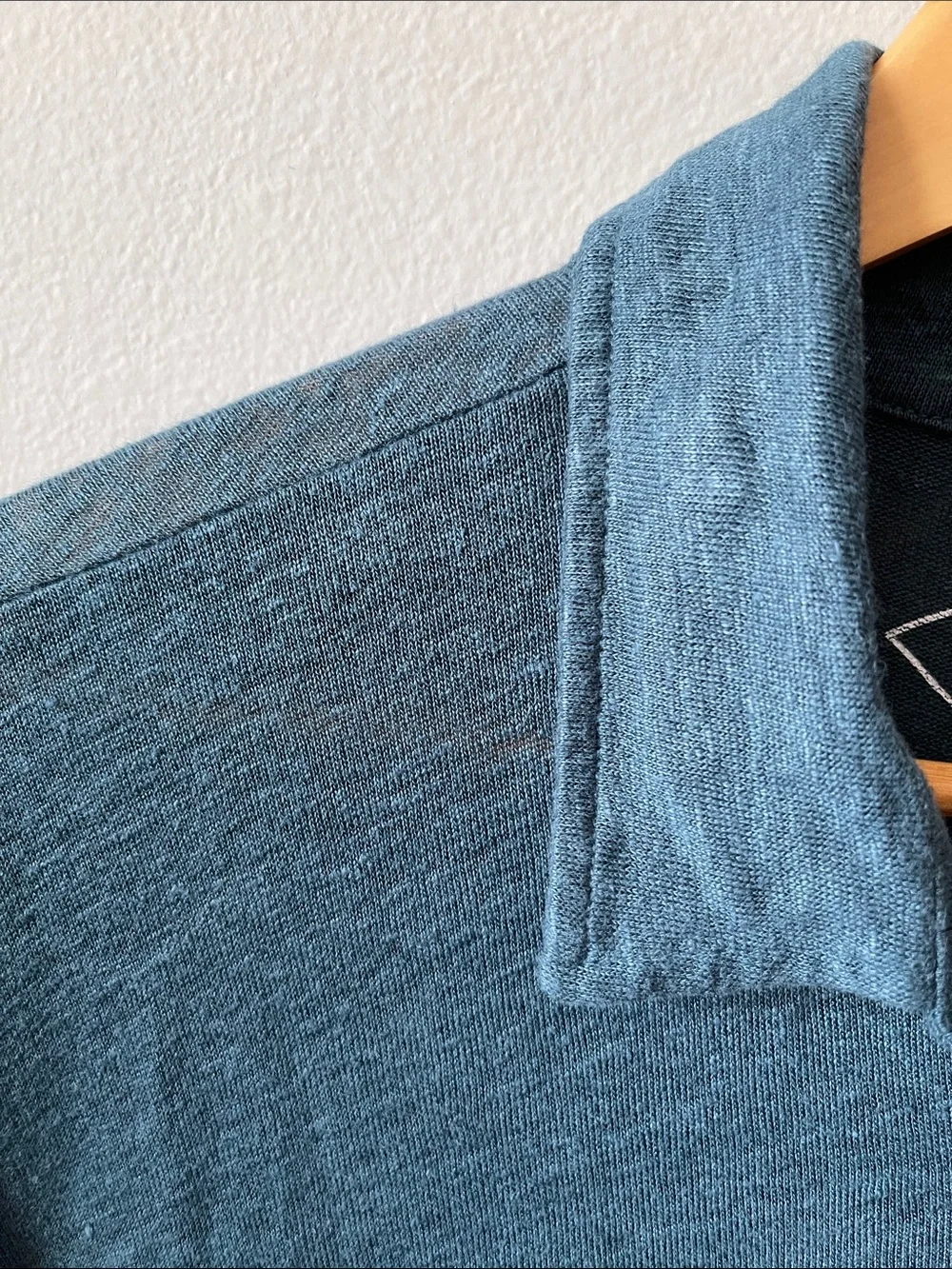 Alex Crane LINEN Knit Ola Button-Down Shirt in Teal Green XL